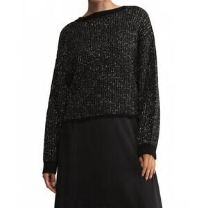 NEW Z SUPPLY gleam sequin sweater in black